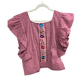 Angélica Mexican blouse with hand-embroidered flowers – available in multiple color options