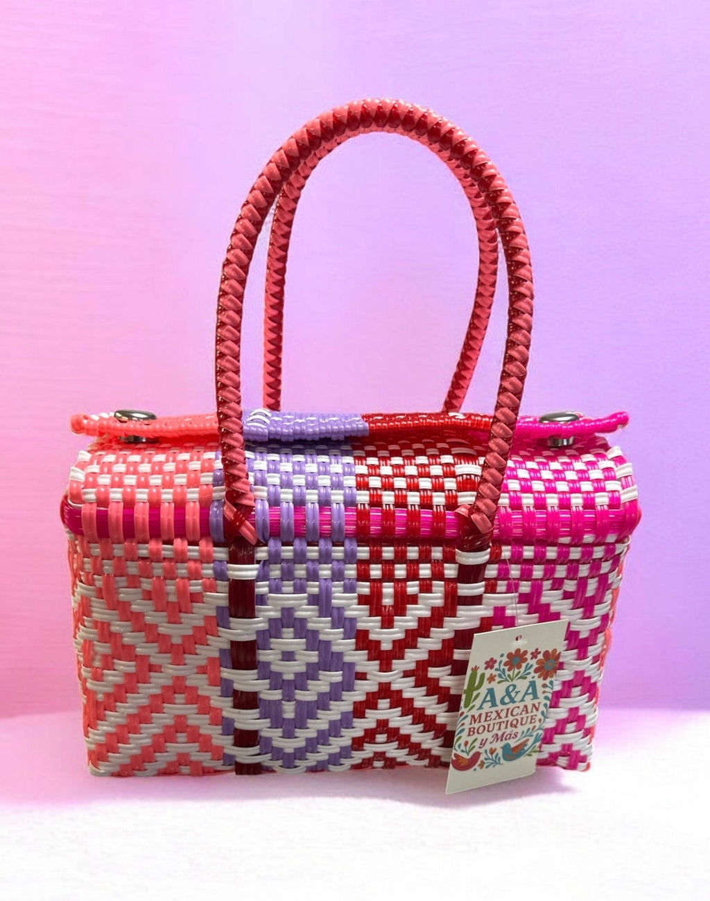 Mexican Woven Lunch Tote Bag | Bolsa Lonchera Tejida Mexicana
