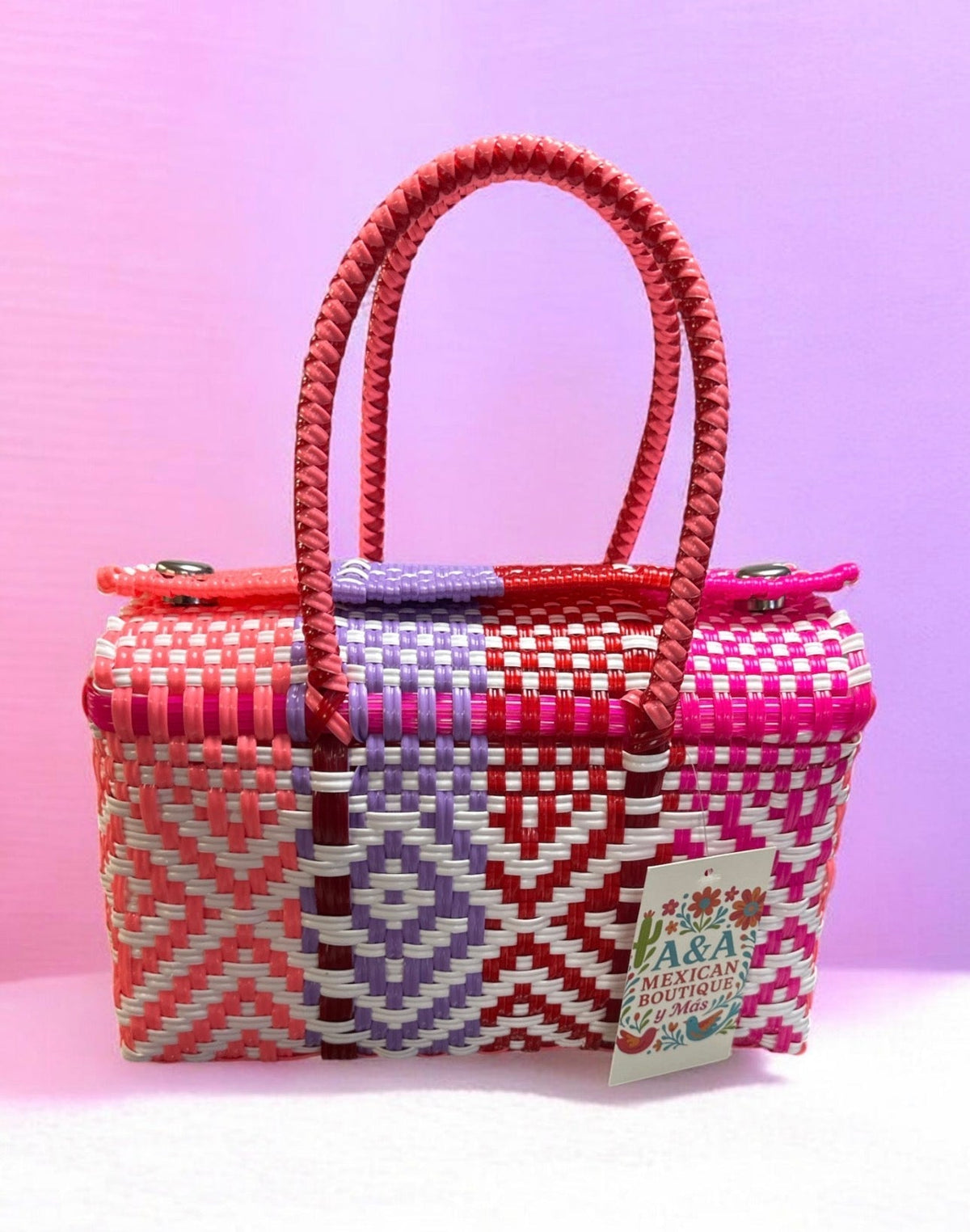 Mexican Woven Lunch Tote Bag | Bolsa Lonchera Tejida Mexicana