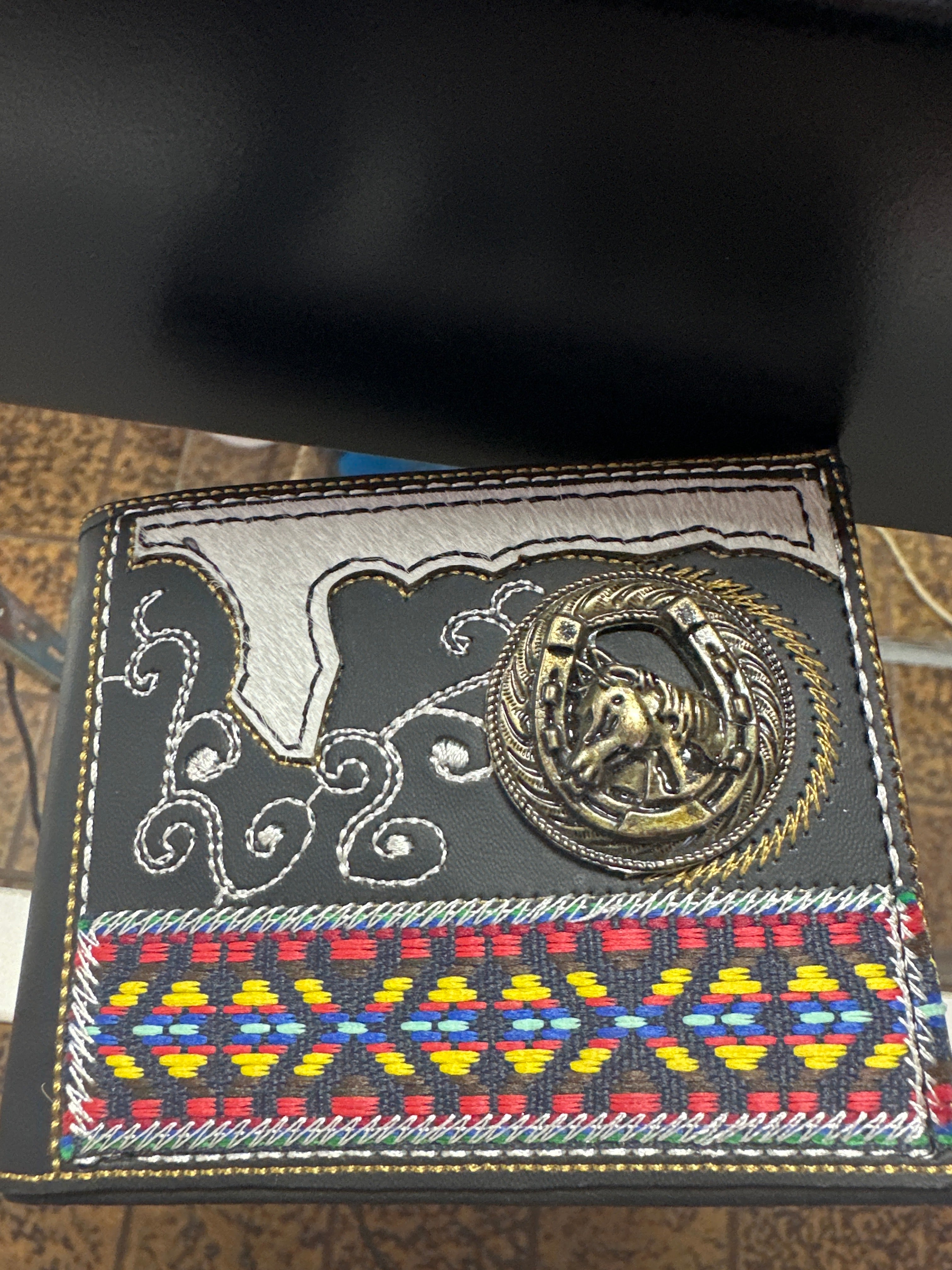 Cartera Artesanal Mexicana de Piel con Caballo / Mexican Leather Horse Wallet