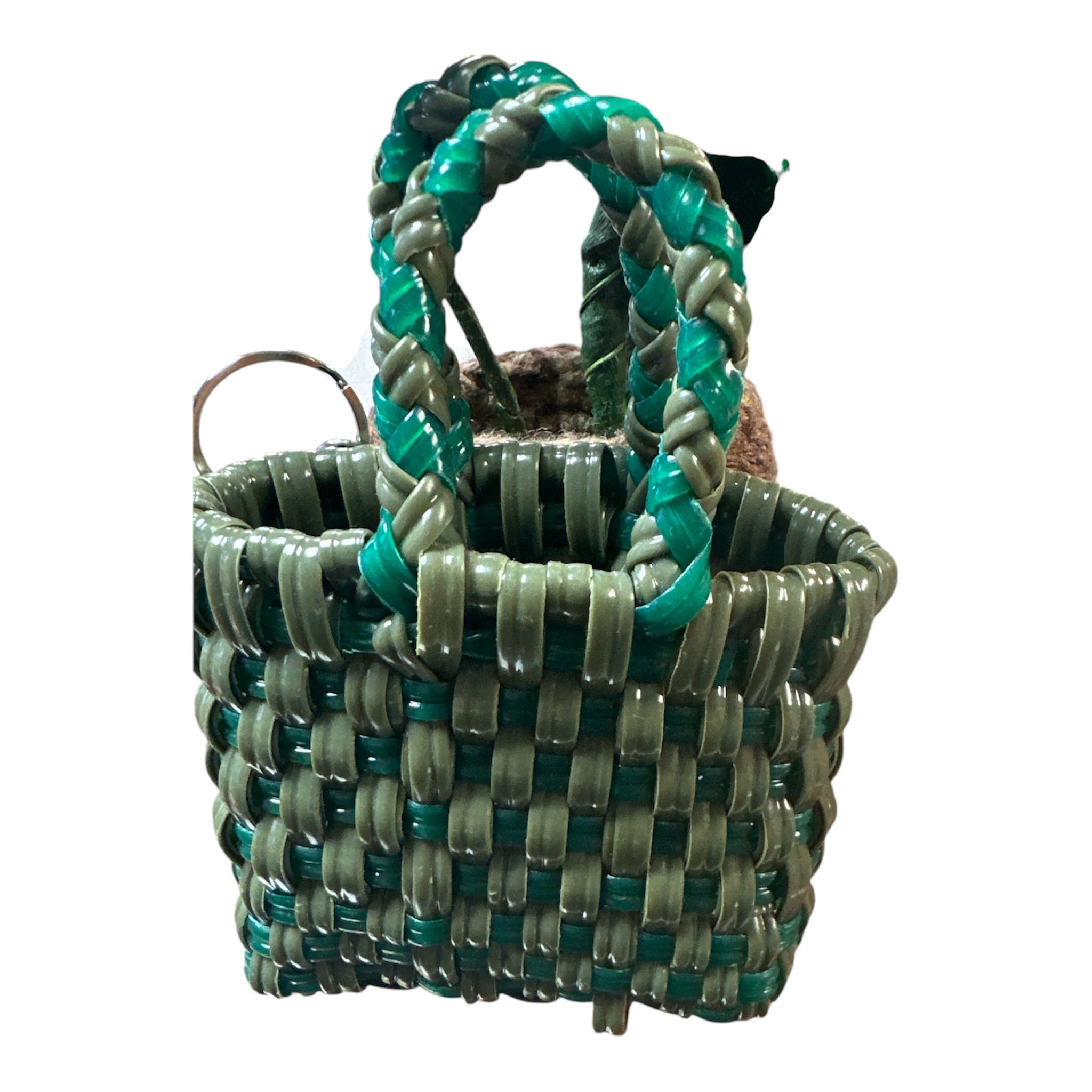 Llavero Bolsita Mercado Tejida / Woven Market Bag Keychain