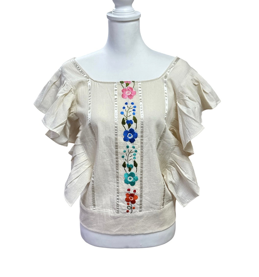 Blusa Angélica Con flores bordadas