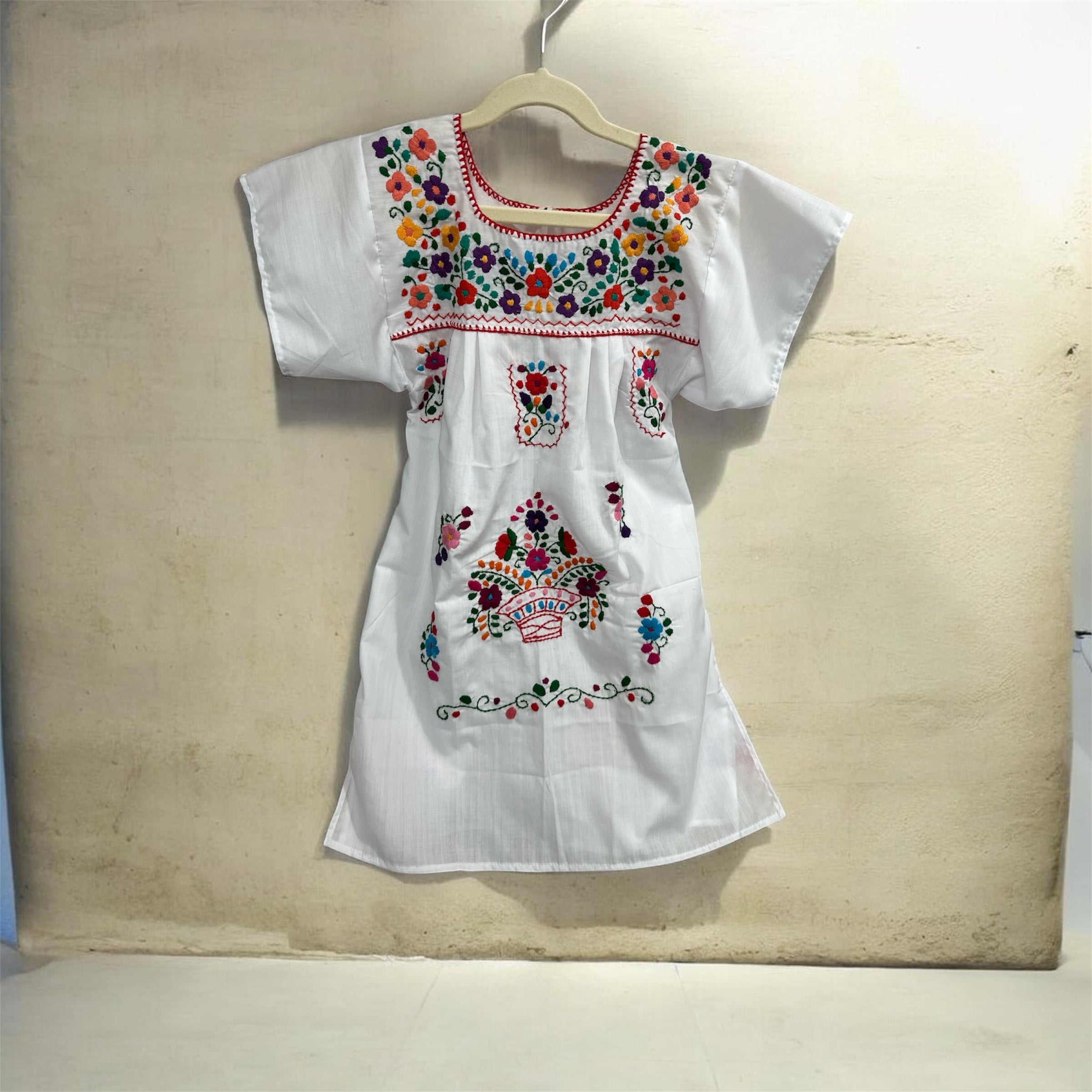 Vestido Mexicano Channel  Bordado para Niña / Girls Mexican Embroidered Dress
