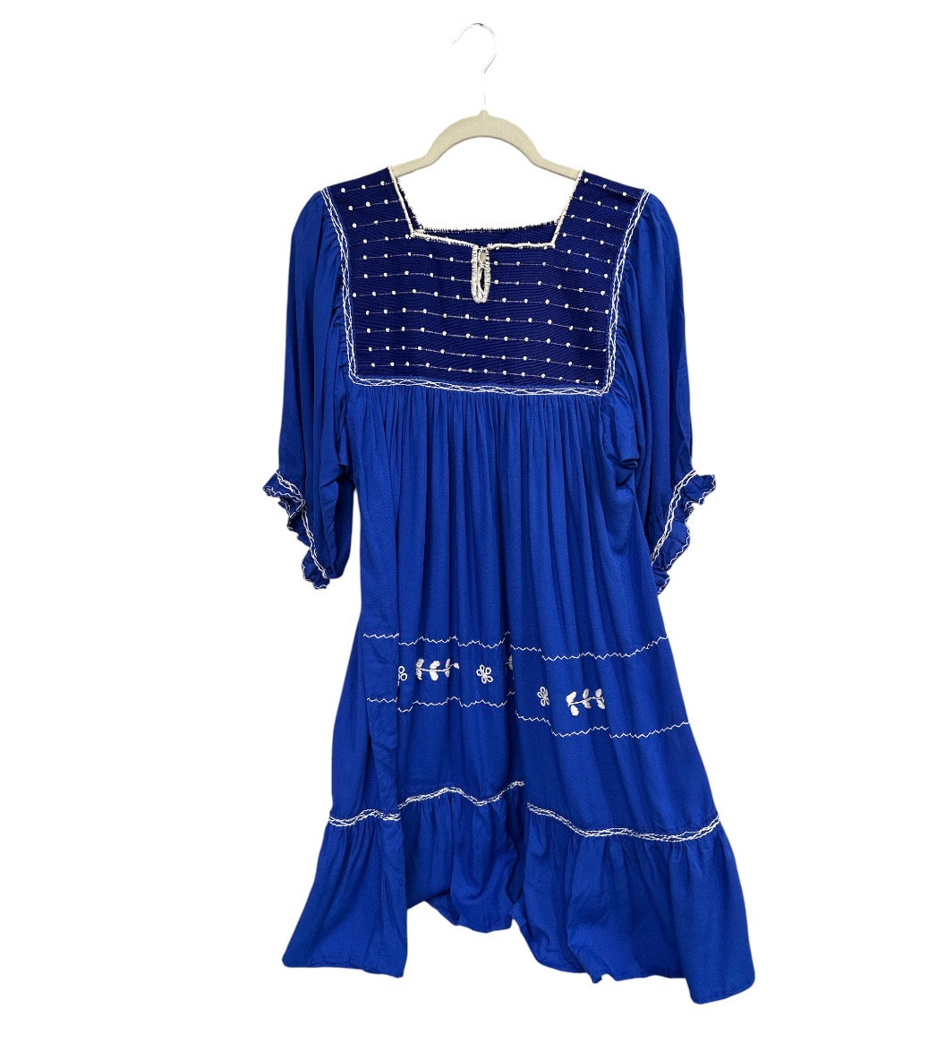 Mexican Embroidered Peasant Dress
