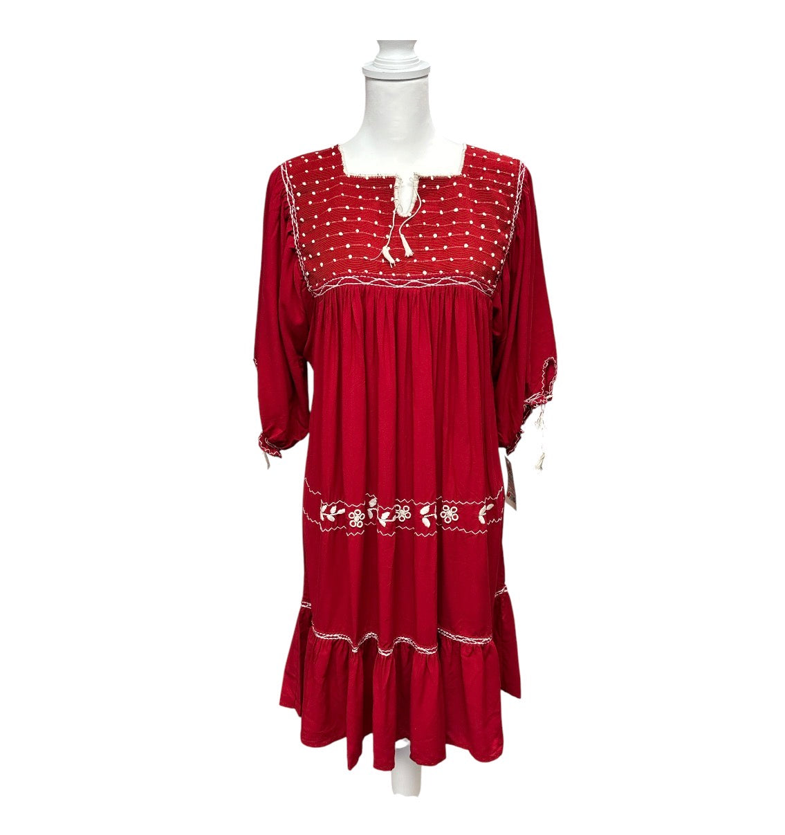 Vestido Artesanal Mexicano Bordado / Mexican Embroidered Peasant Dress