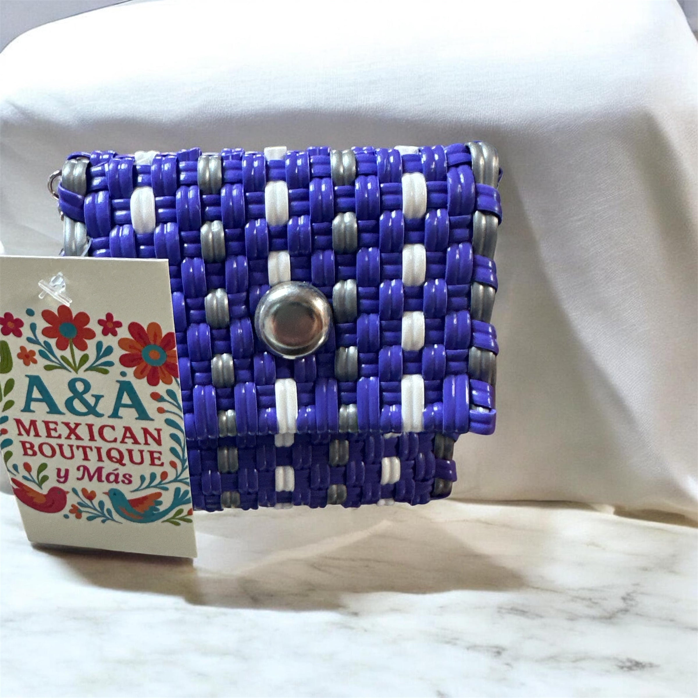 Llavero Bolsita Mercado Tejida / Woven Market Bag Keychain