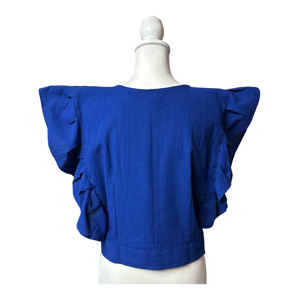 Blusa Artesanal Mexicana con Bordado Floral y Mangas Volantes | Mexican Hand-Embroidered Artisan Blouse