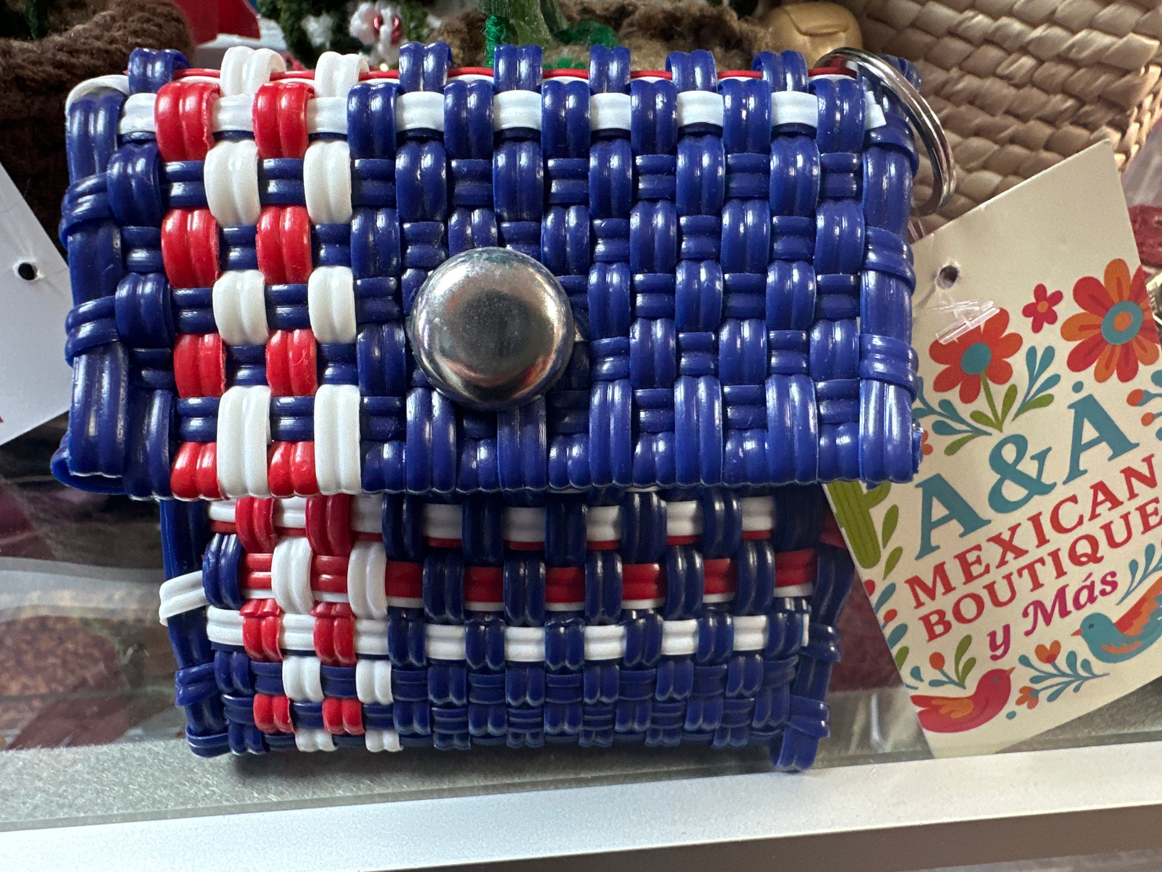 Llavero Bolsita Mercado Tejida / Woven Market Bag Keychain