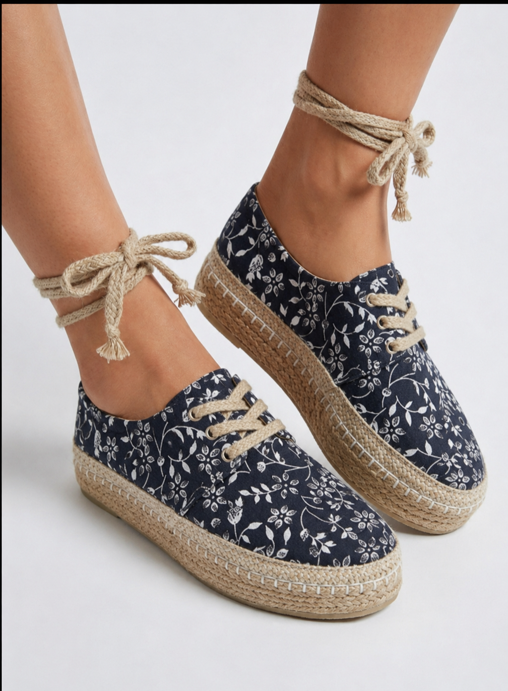 Alpargatas Altas Azul Marino / Navy Blue High Espadrilles