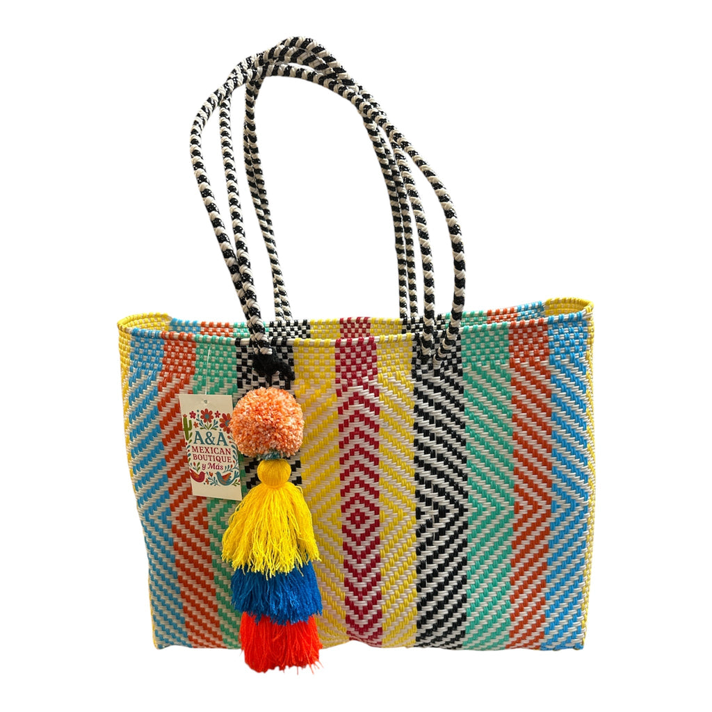 Large Mexican handwoven tote bag – oversized artisan woven market bag in earth tones