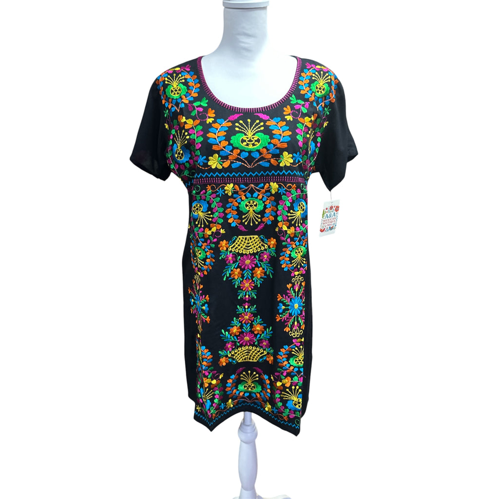 Vestido Corto Bordado Rayón