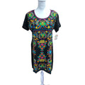 Vestido Corto Bordado Rayón