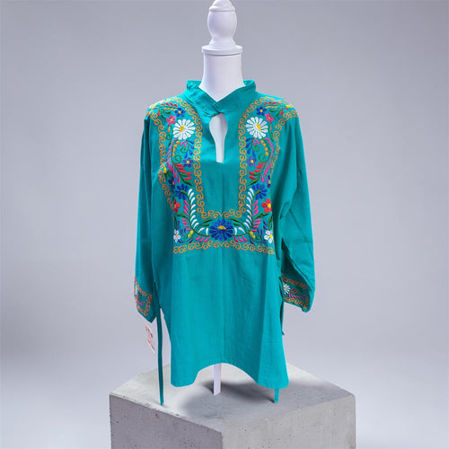 Blusa Bordada Manga 3/4 / Mexican Embroidered 3/4 Sleeve Blouse