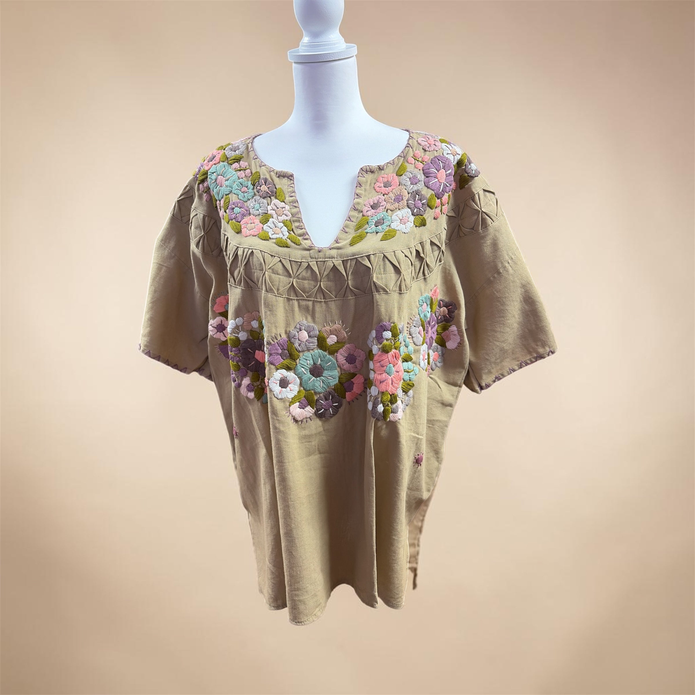 Blusa Doble Bordado / Mexican Double Embroidered Blouse