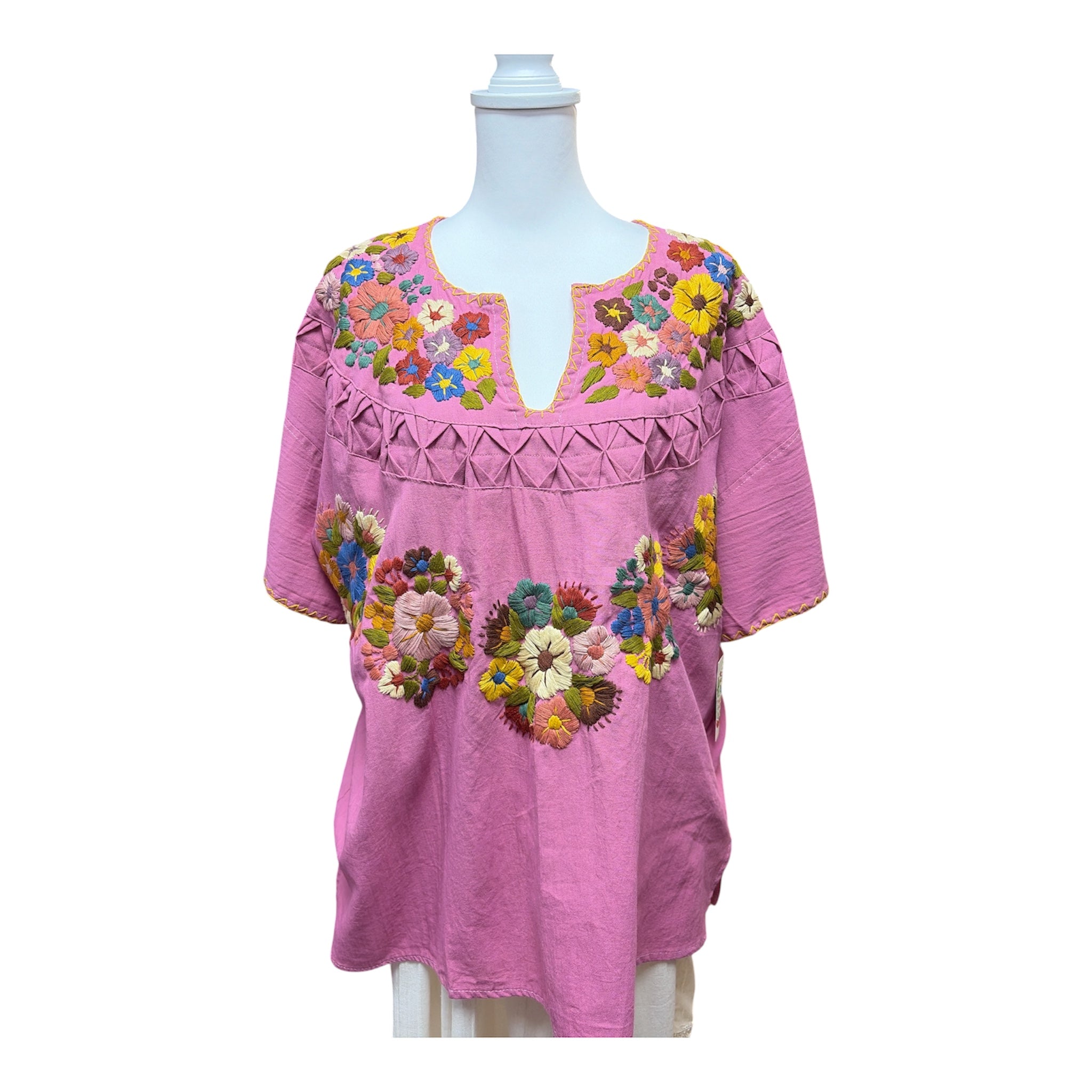 Blusa Doble Bordado / Mexican Double Embroidered Blouse