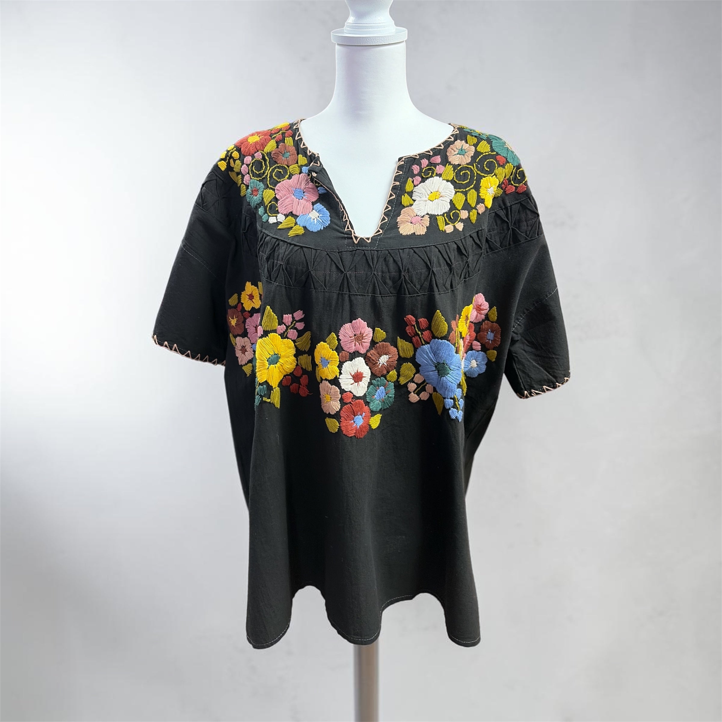 Blusa Doble Bordado / Mexican Double Embroidered Blouse