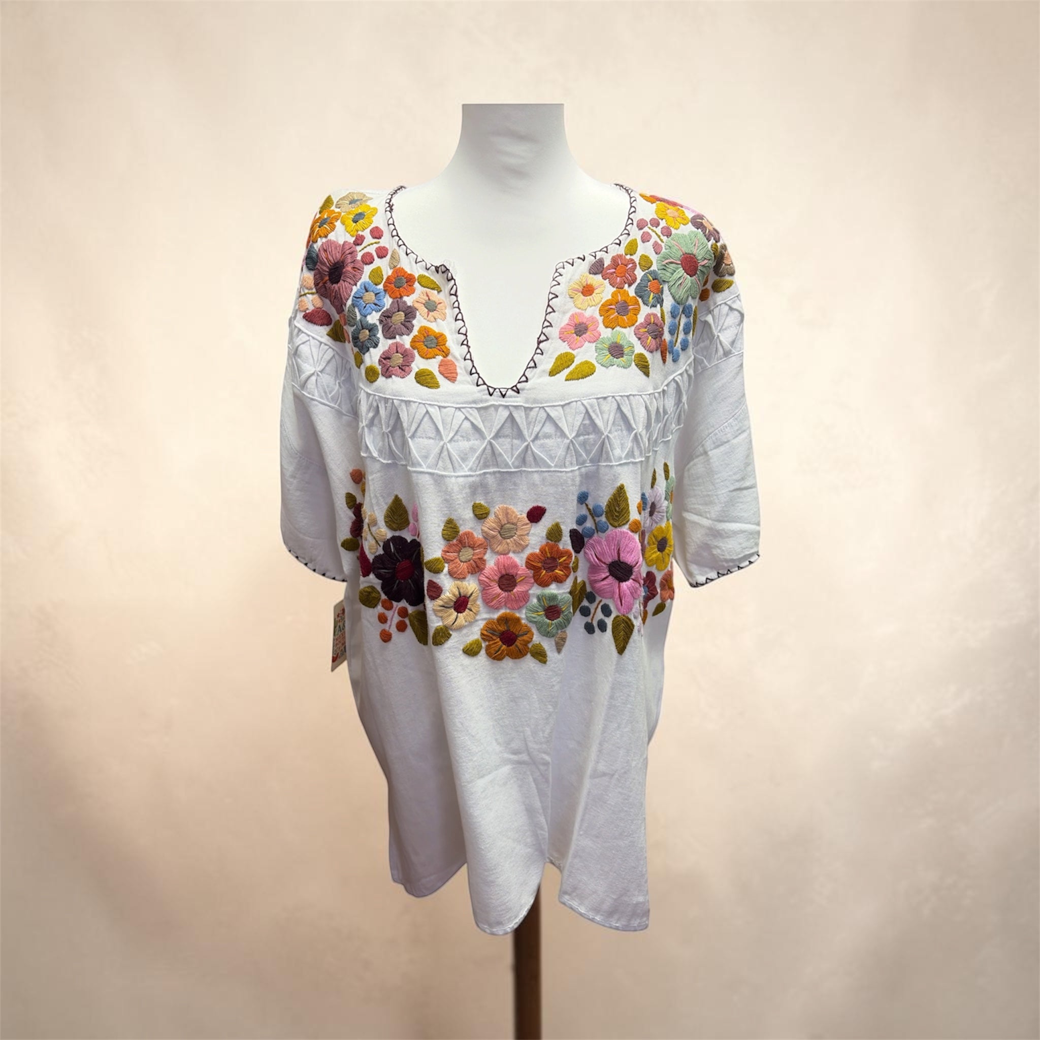 Blusa Doble Bordado / Mexican Double Embroidered Blouse