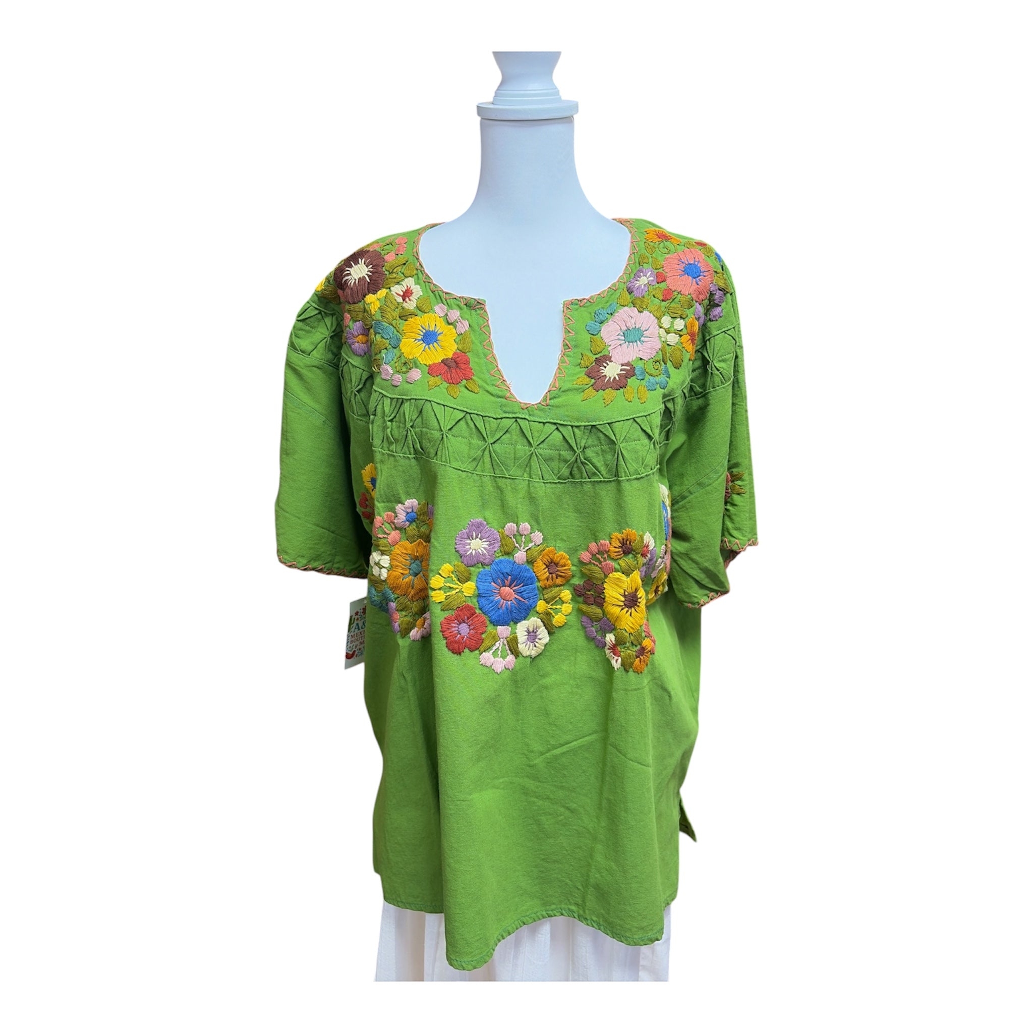 Blusa Doble Bordado / Mexican Double Embroidered Blouse