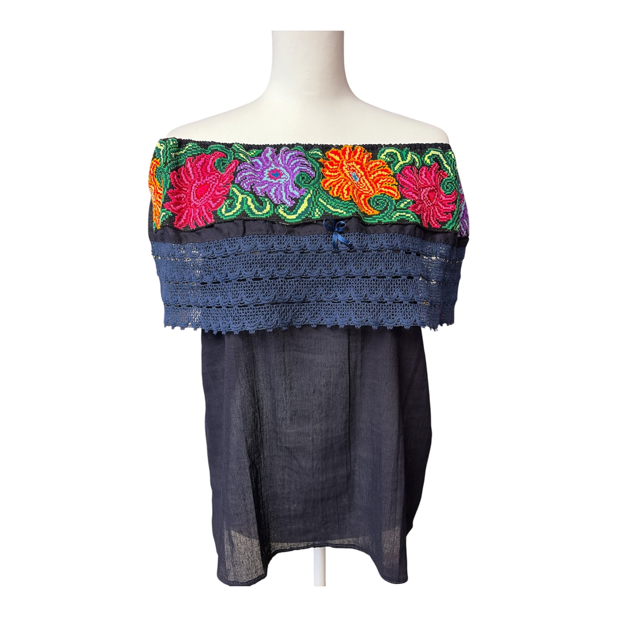 Blusa Campesina Punto de Cruz / Mexican Cross-Stitch Peasant Blouse