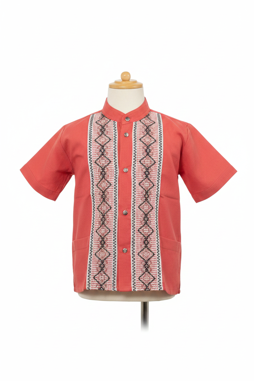 Guayabera Salmón en maniquí