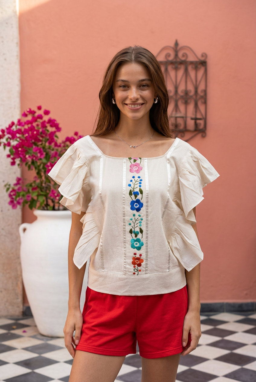 Blusa Angelica Bordada - A&A Mexican Boutique