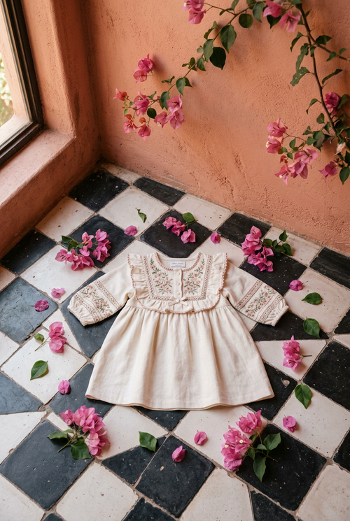 Baby Channel Dress flat lay - A&A Mexican Boutique