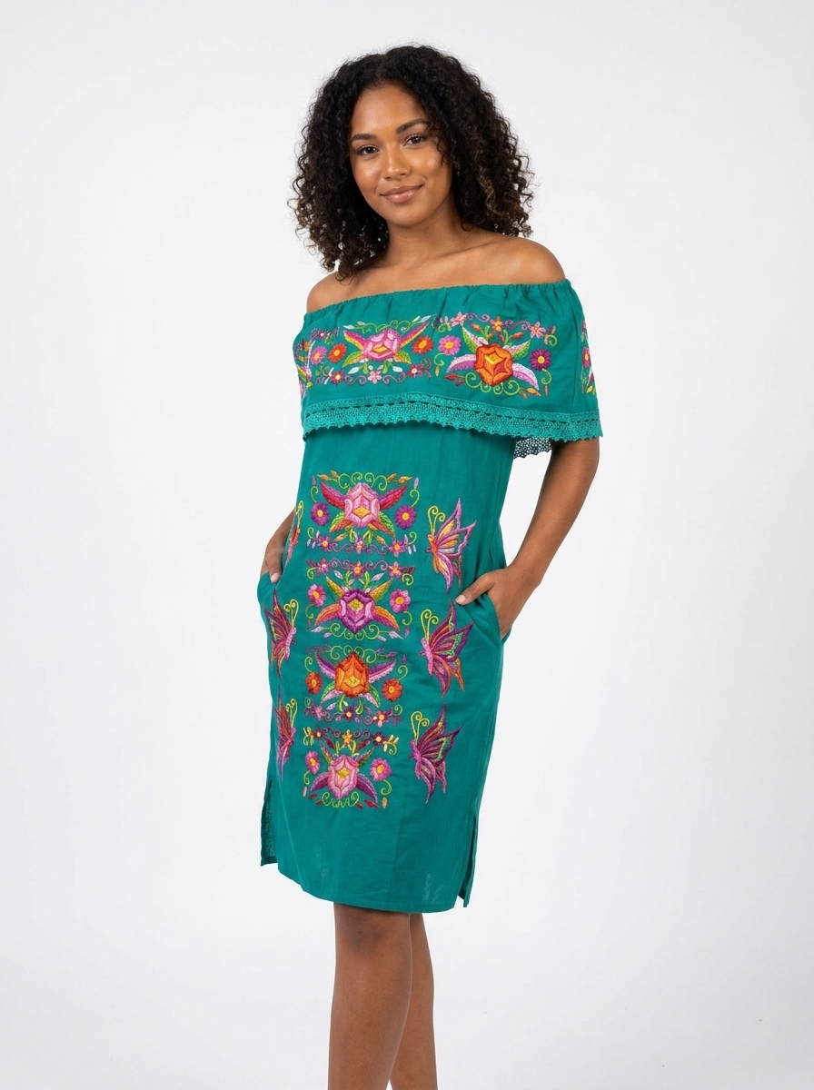 Mexican Straight-Cut Peasant Dress | A&A Mexican Boutique