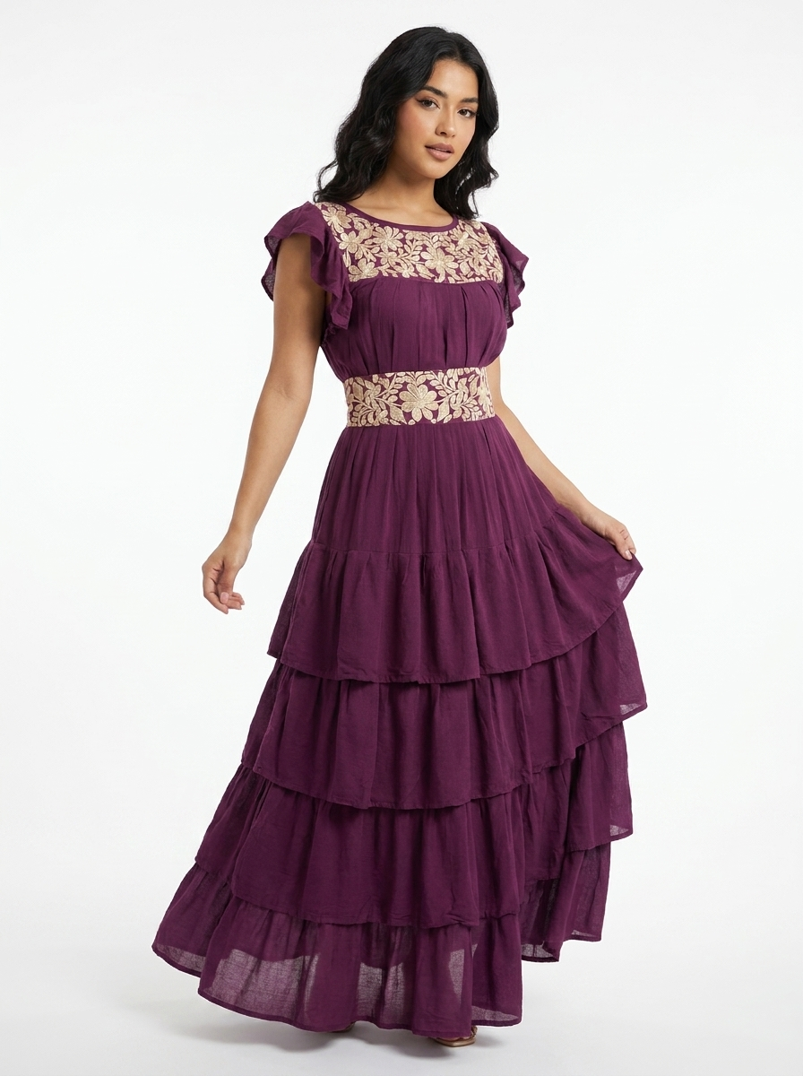 Mexican Tiered Ruffle Dress