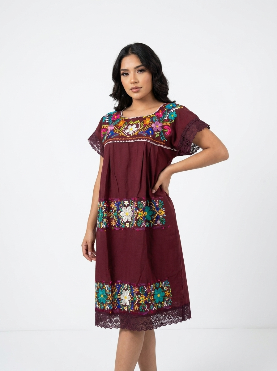 Mexican Manta Chanel Dress | A&A Mexican Boutique