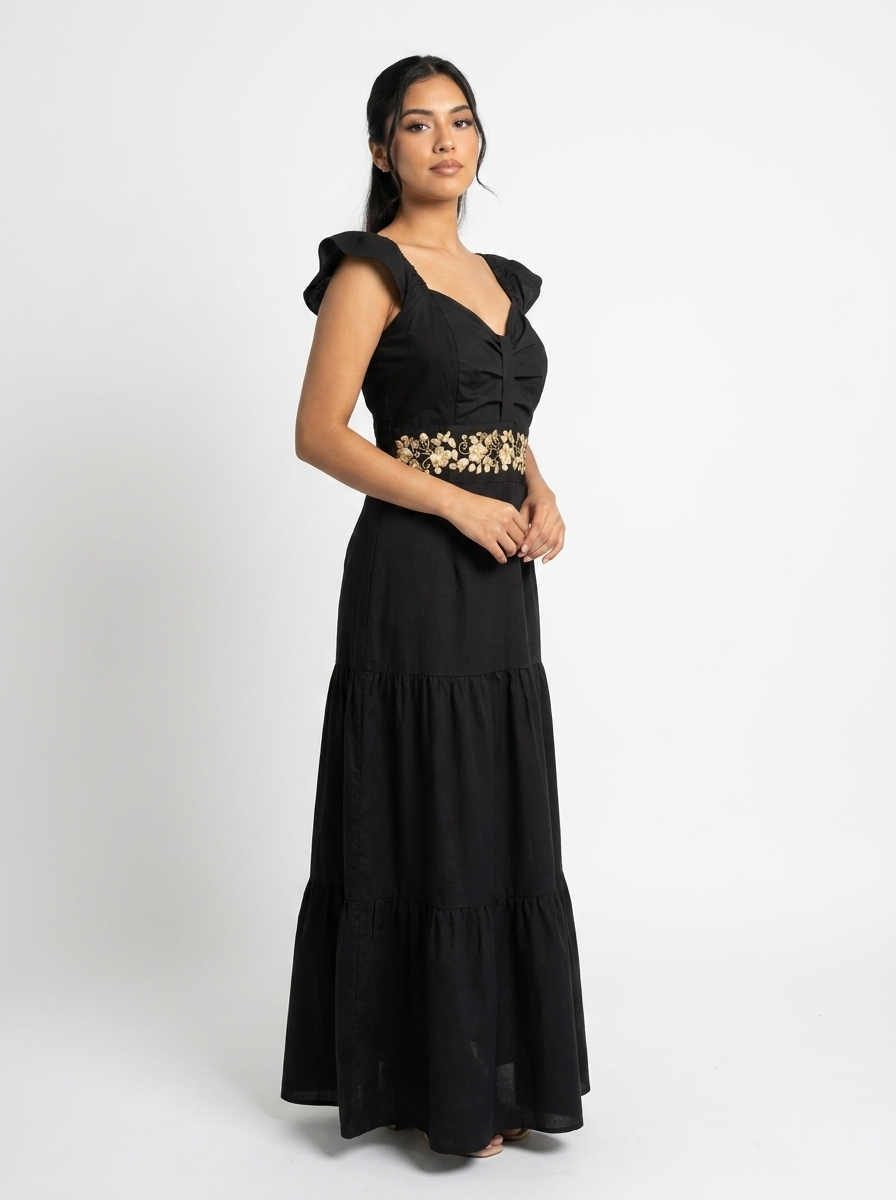 Mexican Bow-Belt Maxi Dress | A&A Mexican Boutique