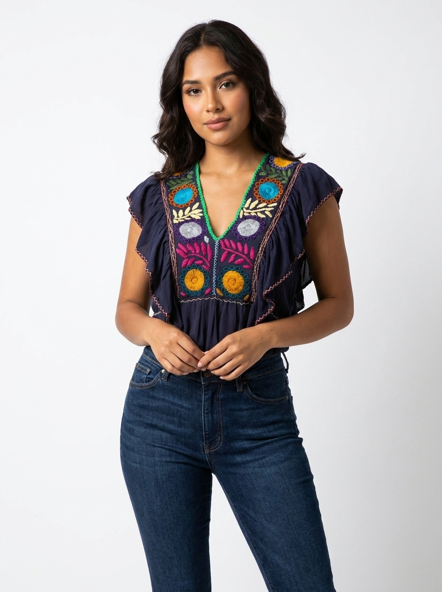 Mexican Rococo Blouse | A&A Mexican Boutique