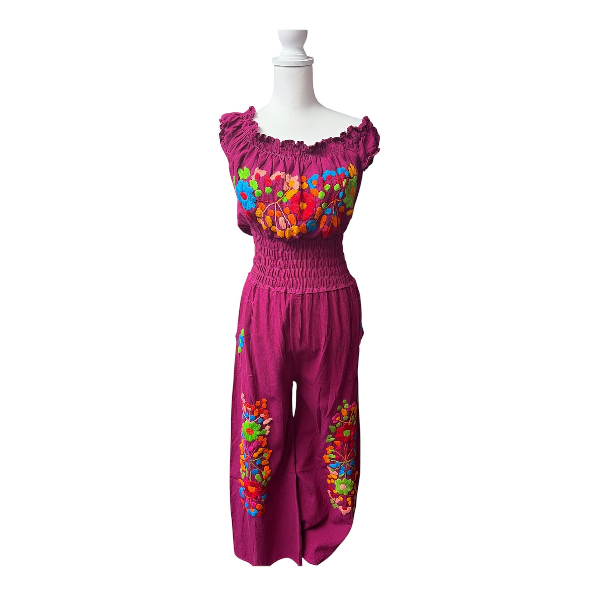 Overol Bordado de Algodón / Embroidered Cotton Overalls