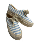 Alpargatas Altas Azul Rayado / Blue Striped High Espadrilles