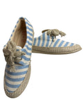 Alpargatas de Piso Azul Rayado / Blue Striped Flat Espadrilles