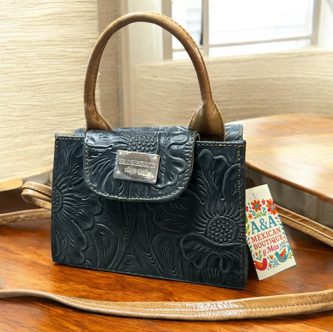Bolsa Negra Pequeña de Piel / Small Black Leather Bag